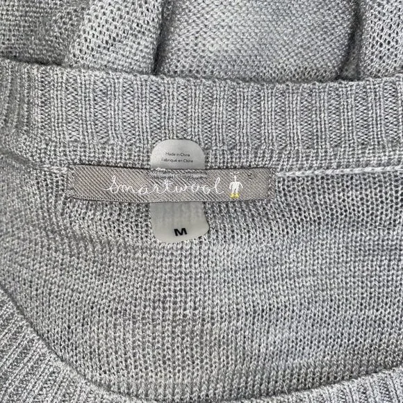 Smartwool Women Gray Sweater Medium Round Neck Long Sleeve Pull over Side Slit - Picture 7 of 7